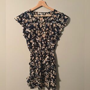 DVF short ruffled pattern dress